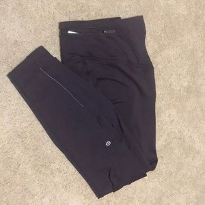 Lululemon fleece leggings size 10 Black cherry